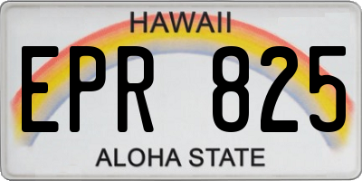 HI license plate EPR825