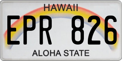 HI license plate EPR826