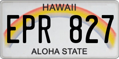HI license plate EPR827