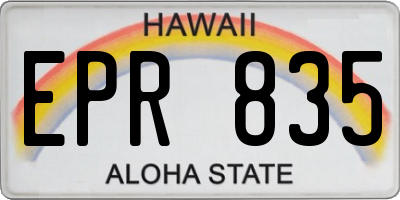 HI license plate EPR835