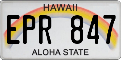 HI license plate EPR847