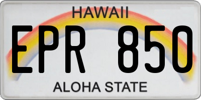 HI license plate EPR850