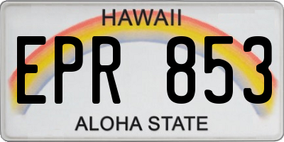 HI license plate EPR853