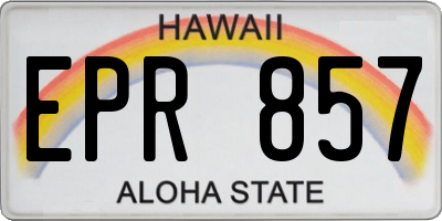 HI license plate EPR857