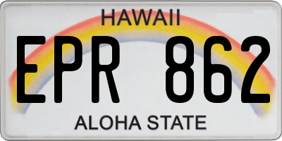 HI license plate EPR862