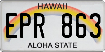 HI license plate EPR863