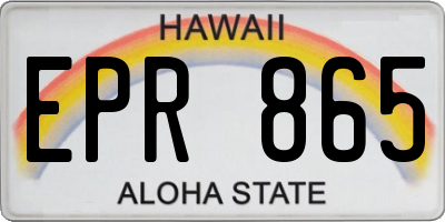 HI license plate EPR865