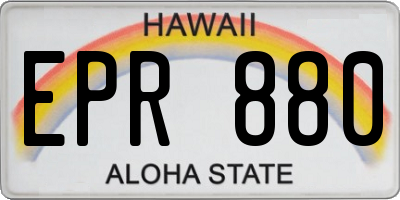 HI license plate EPR880