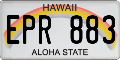HI license plate EPR883