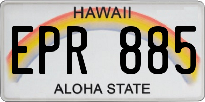 HI license plate EPR885
