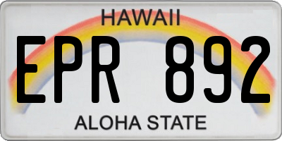 HI license plate EPR892