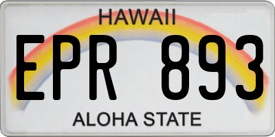 HI license plate EPR893