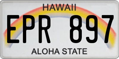HI license plate EPR897