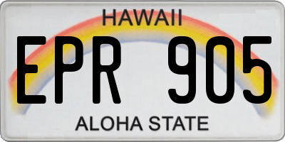 HI license plate EPR905