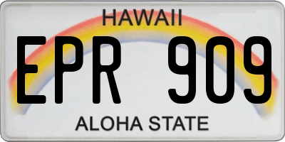 HI license plate EPR909
