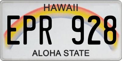 HI license plate EPR928