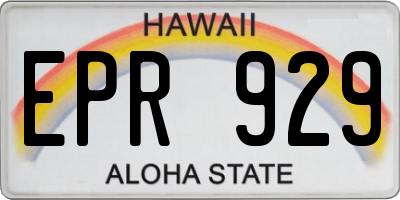 HI license plate EPR929