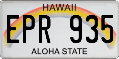 HI license plate EPR935