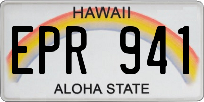 HI license plate EPR941
