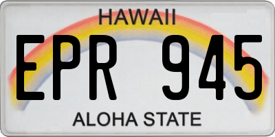 HI license plate EPR945