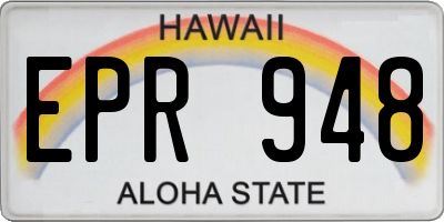 HI license plate EPR948