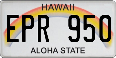 HI license plate EPR950
