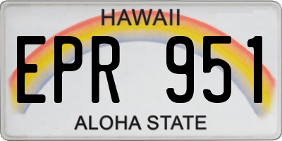 HI license plate EPR951