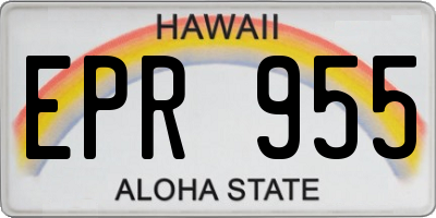 HI license plate EPR955