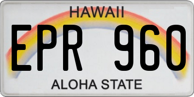 HI license plate EPR960