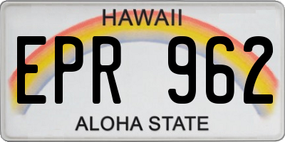 HI license plate EPR962