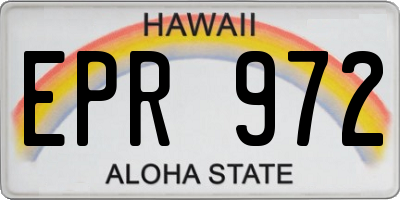 HI license plate EPR972