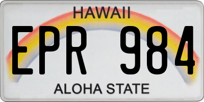 HI license plate EPR984