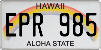HI license plate EPR985