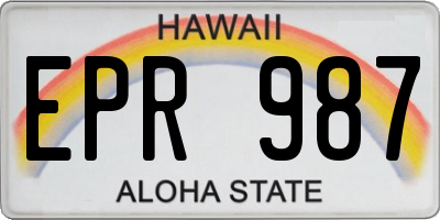 HI license plate EPR987