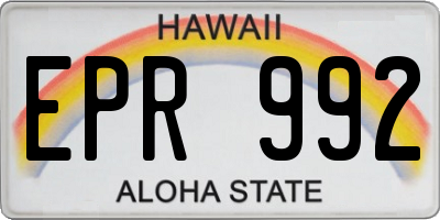 HI license plate EPR992