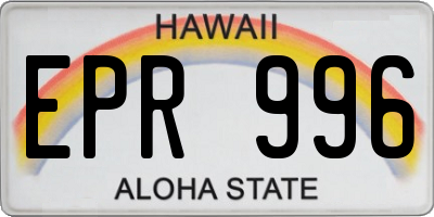 HI license plate EPR996