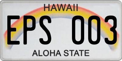 HI license plate EPS003