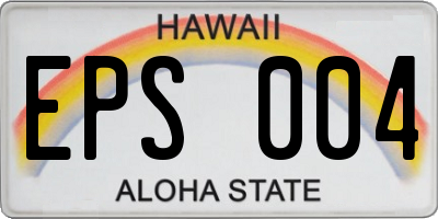 HI license plate EPS004