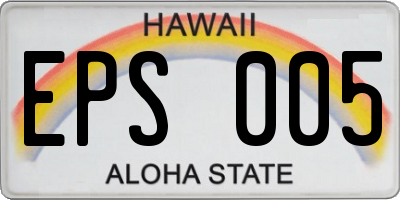 HI license plate EPS005