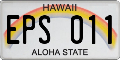 HI license plate EPS011