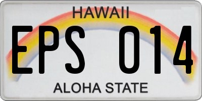 HI license plate EPS014
