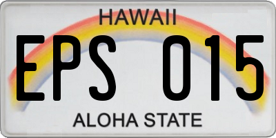 HI license plate EPS015