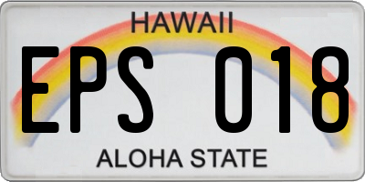 HI license plate EPS018