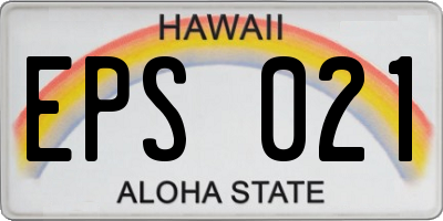 HI license plate EPS021