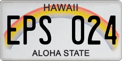 HI license plate EPS024