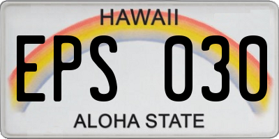 HI license plate EPS030