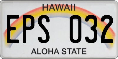 HI license plate EPS032