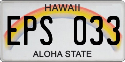 HI license plate EPS033