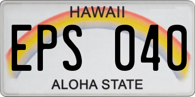 HI license plate EPS040