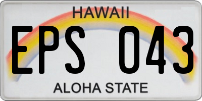 HI license plate EPS043